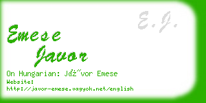 emese javor business card